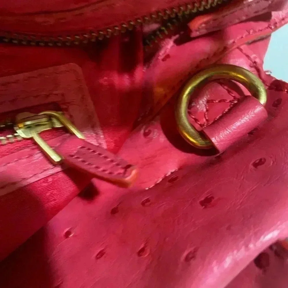 Marc by Marc Jacobs coral embossed leather satchel handbag